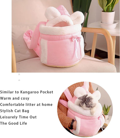 Pet Carrier Bag, Cat Bag Carrier, Double Pocket Cat Front Pack, Carry Bag For Pets, Warm Pet Carrier Bag, Travel Backpacks For Dogs And Cats Backpack