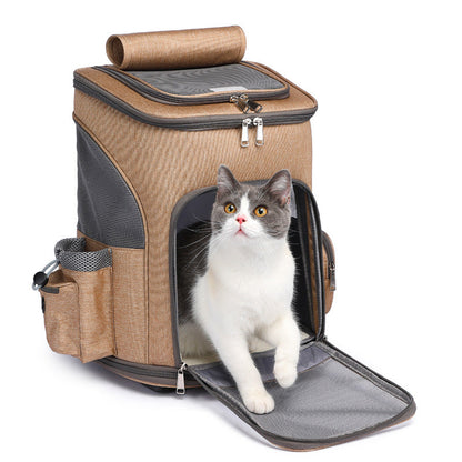 Space Capsule Pet Carrier Backpack with Wheels - Airline Approved Cat Dog Travel Trolley Bag