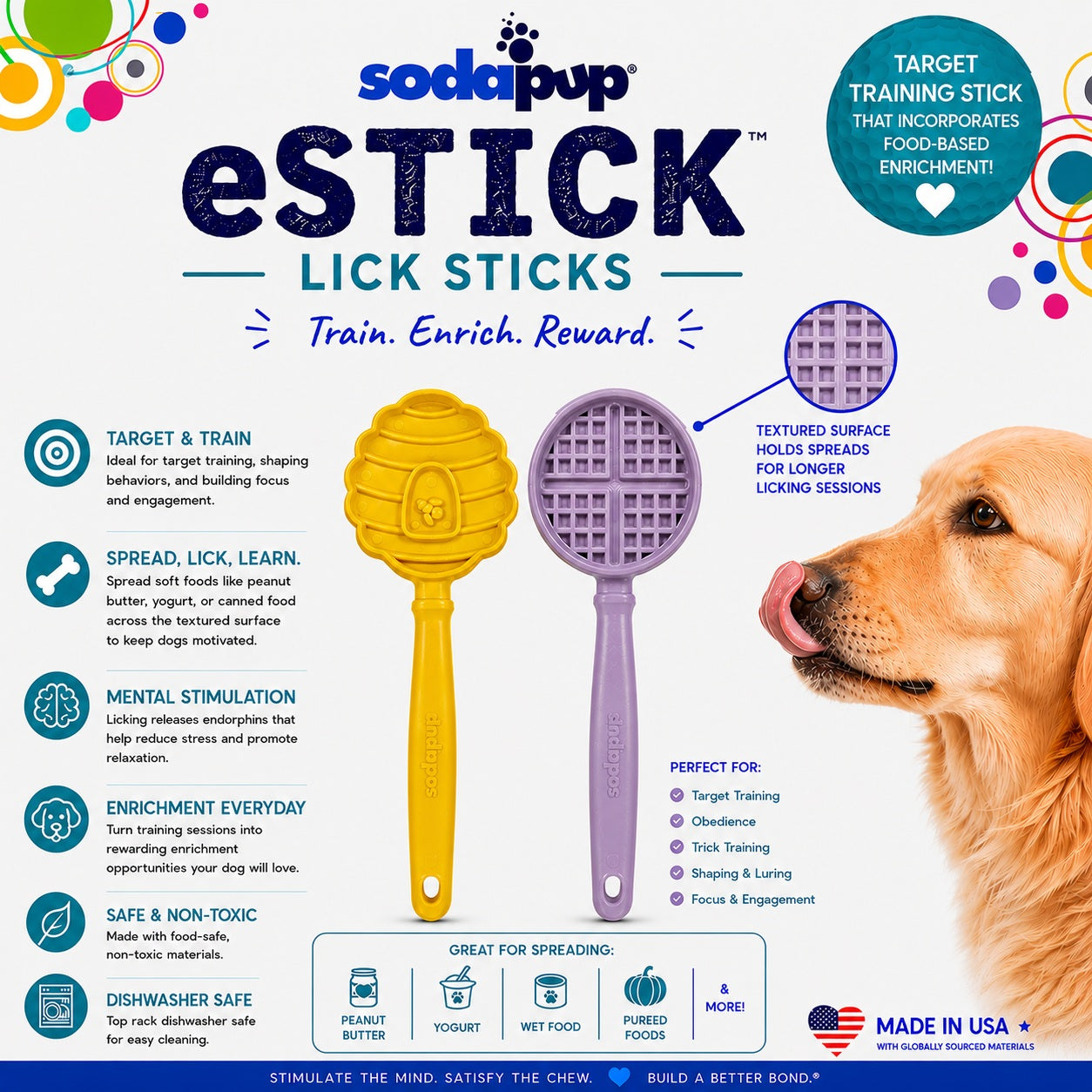 eStick Hand-Held Dog Enrichment Toy - Interactive Lick Stick | USA Made