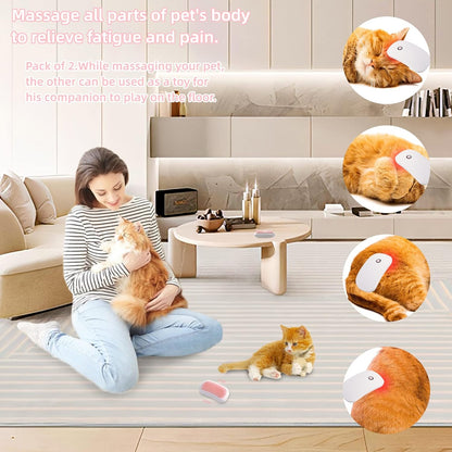 Electric Massage Cat Brushes Hand Held Portable Vibration Pet Brushes Remove Loose Hair Of Cats And Dogs And Sort Out Tangles Suitable For Pet Massage And Cat Dog Play Toys-Pink