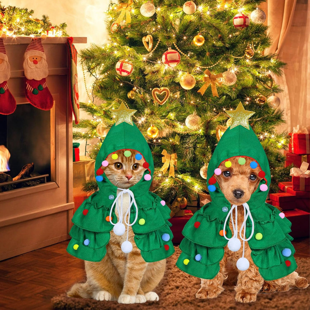 Cat Christmas Outfit Cat Kitten Christmas Clothes Cat Christmas Tree Costume With Star Ornament For Cats Kittens Pets