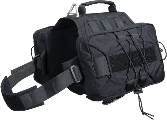 Dog Backpack Tactical Saddle Bag 900D Nylon Hiking Camping Pack Large Dogs