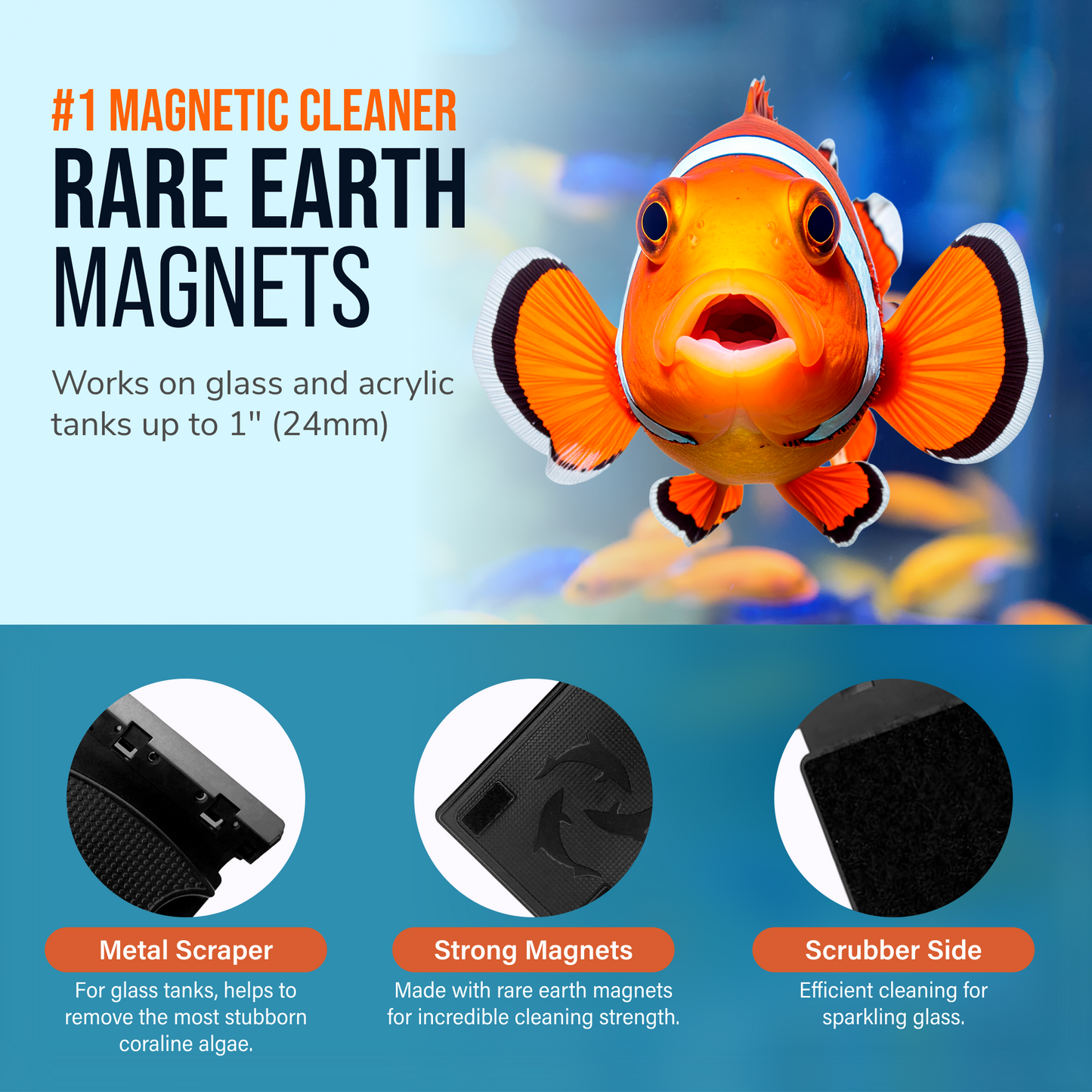 Flipper FLOAT 2 in 1 Magnetic Aquarium Algae Cleaner (Standard)