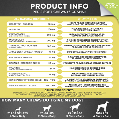 Allergy & Immune Support Chews for Dogs (Coconut & Carob Flavor)