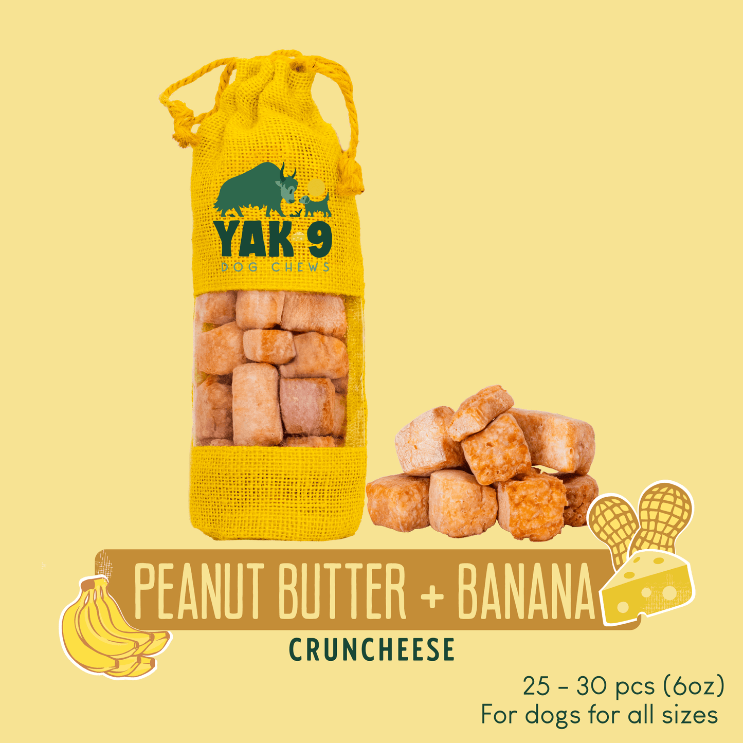 CrunCheese Yak Cheese Treats for Dogs - 6 oz