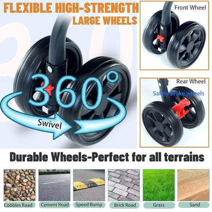 3-in-1 Pet Dog Stroller Dog Wagon with Removable Carrier Cat Stroller