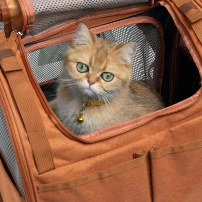 Expandable Pet Backpack Carrier with Breathable Mesh for Cats Small Dogs Puppies Backpack Portable Pet Carrier for Travel Hiking