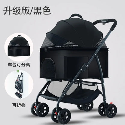 3-in-1 Pet Dog Stroller Dog Wagon with Removable Carrier Cat Stroller