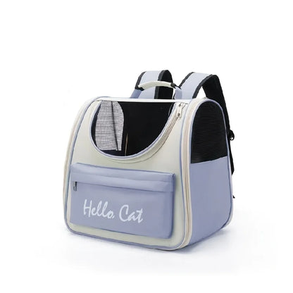 Large capacity collapsible pet backpack with zip closure, handle and mesh vent, perfect for cats and small dogs traveling