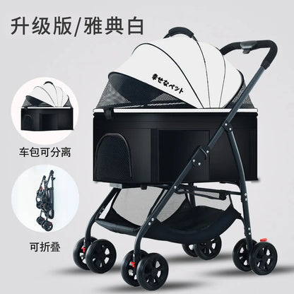 3-in-1 Pet Dog Stroller Dog Wagon with Removable Carrier Cat Stroller