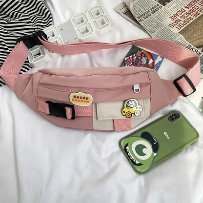 Cute Solid Color Fanny Pack For Girls Trendy Crossbody Chest Bag Belt Waist Packs Workout Traveling Dog Walking Casual Fashion Outdoor Waist Pack Bag Cool Fanny Packs