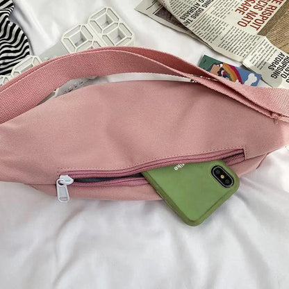 Cute Solid Color Fanny Pack For Girls Trendy Crossbody Chest Bag Belt Waist Packs Workout Traveling Dog Walking Casual Fashion Outdoor Waist Pack Bag Cool Fanny Packs