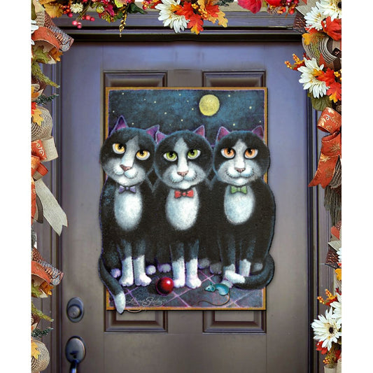 Boys Night Out Holiday Door Decor by Laura Seeley - Pets Dog and Cats Decor - 8512052H