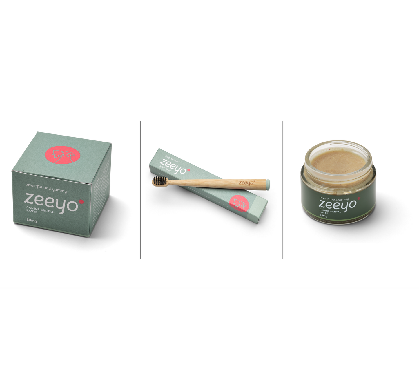 Zeeyo dog toothpaste and toothbrush set